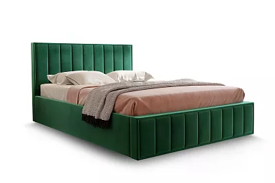 Кровать Вена 1600  с ПМ и бельевым ящиком мора зеленый