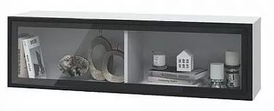 Шкаф горизонтальный со стеклянной дверцей 1202 мм Шарлиз белое сияние МЛК