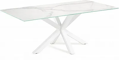 Обеденный стол La Forma Arya 160x90 керамический белый