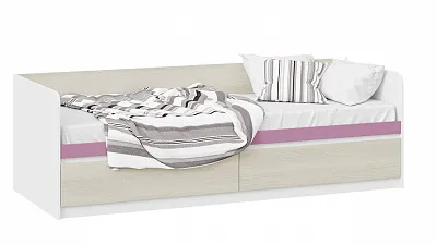 Кровать 80х200 с накладкой Сканди дуб гарден белый лиловый СМ-386.12.002