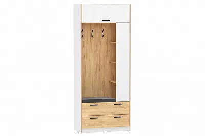 Шкаф для одежды в прихожую Оттавия Silva Белый фасадный / Дуб Крафт Золотой НМ 014.64