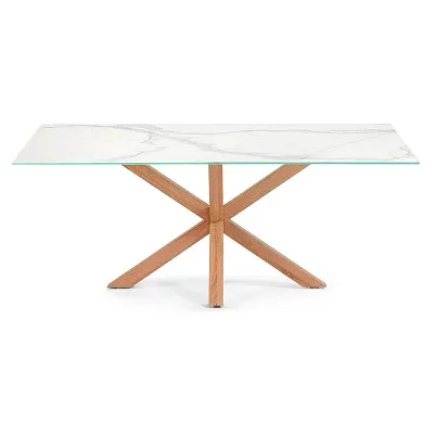 Обеденный стол La Forma Arya 200x100 керамический белый 054214