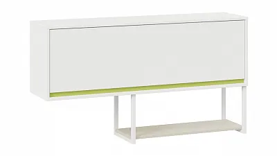 Шкаф навесной с накладкой Сканди дуб гарден белый зеленый СМ-386.15.011