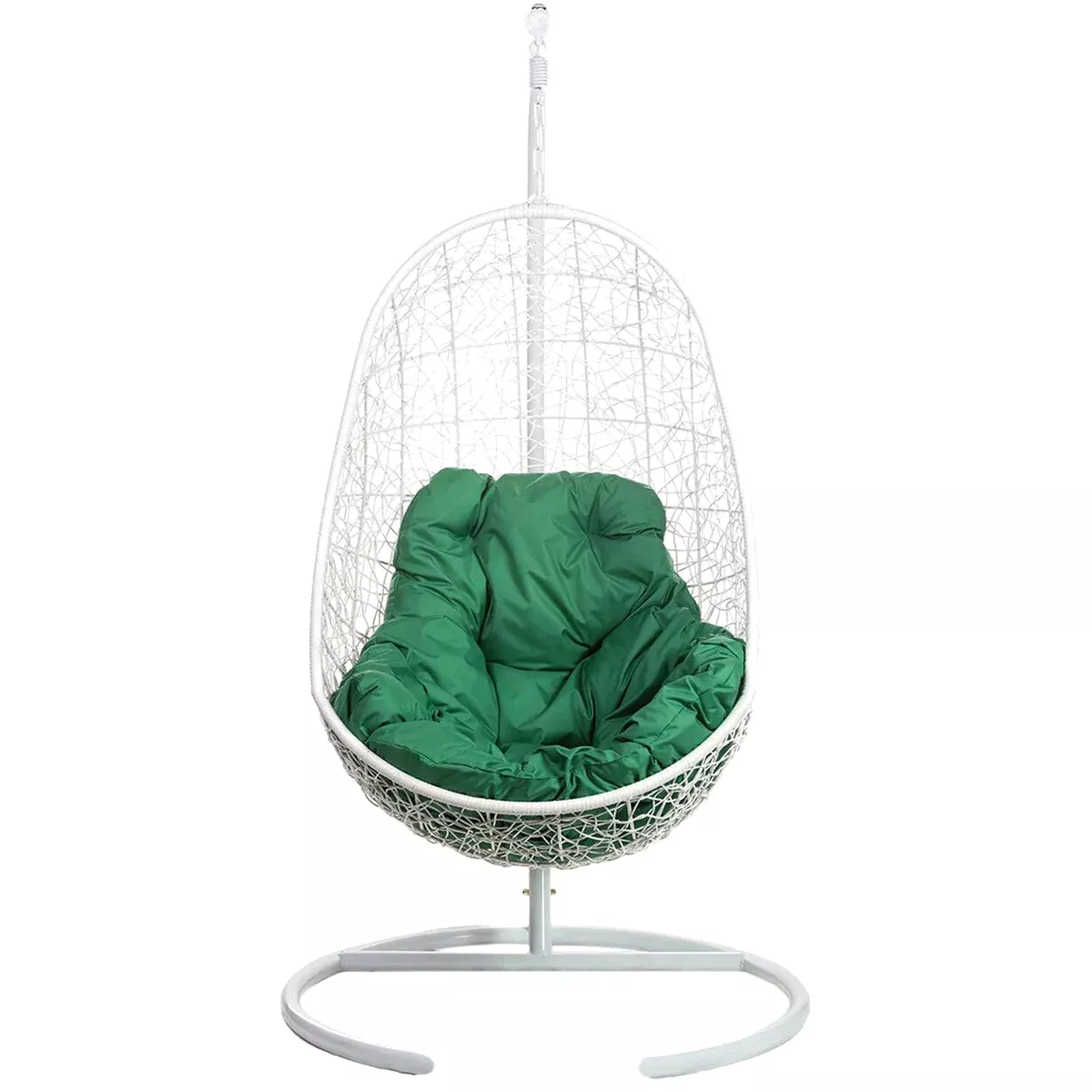 Подвесное кресло Bigarden Easy White с зеленой подушкой
