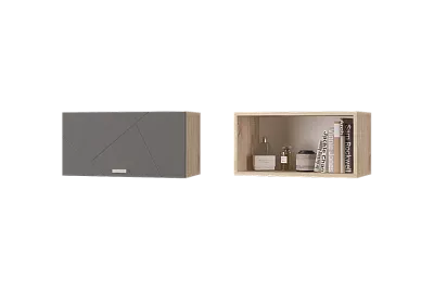 Шкаф настенный с горизонтальной дверкой 600 Скайлайн Сонома и Графит МЛК