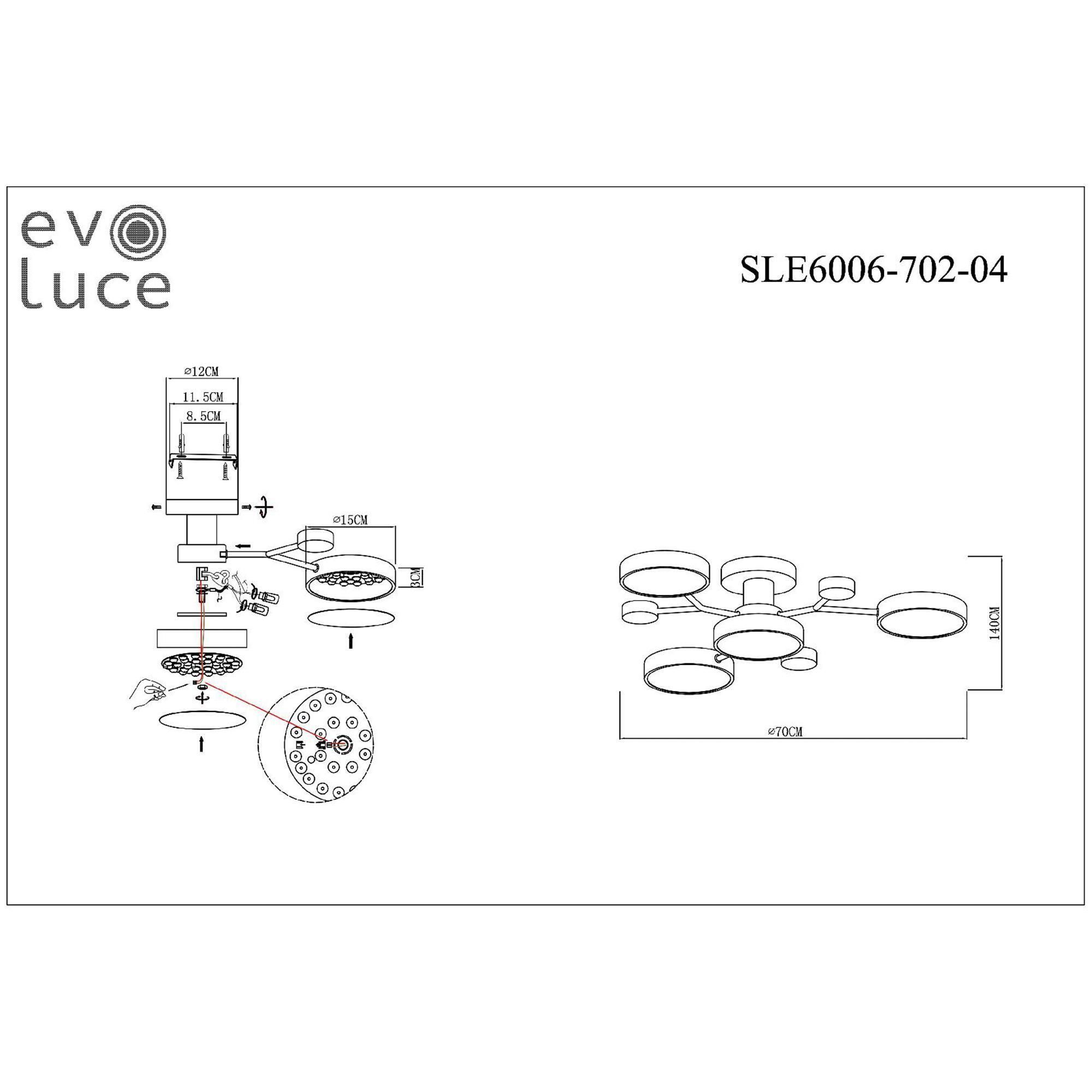 Люстра на штанге EVOLUCE FAEMA SLE6006-702-04