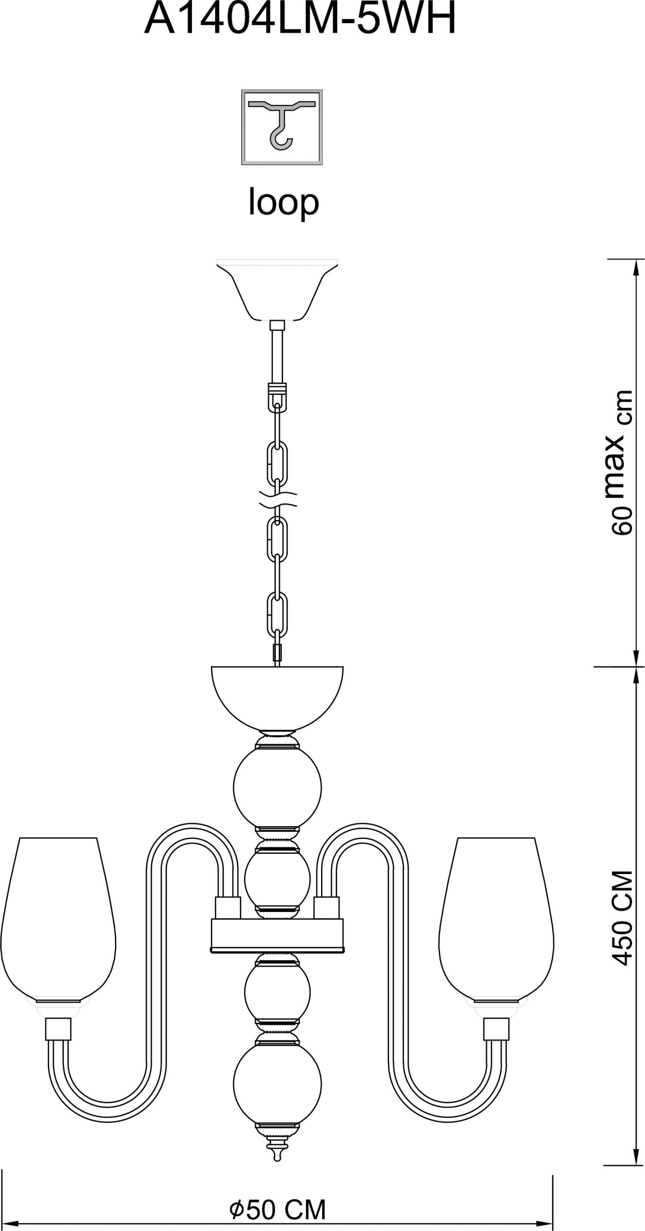 Подвесная люстра Arte Lamp Lavinia белый A1404LM-5WH