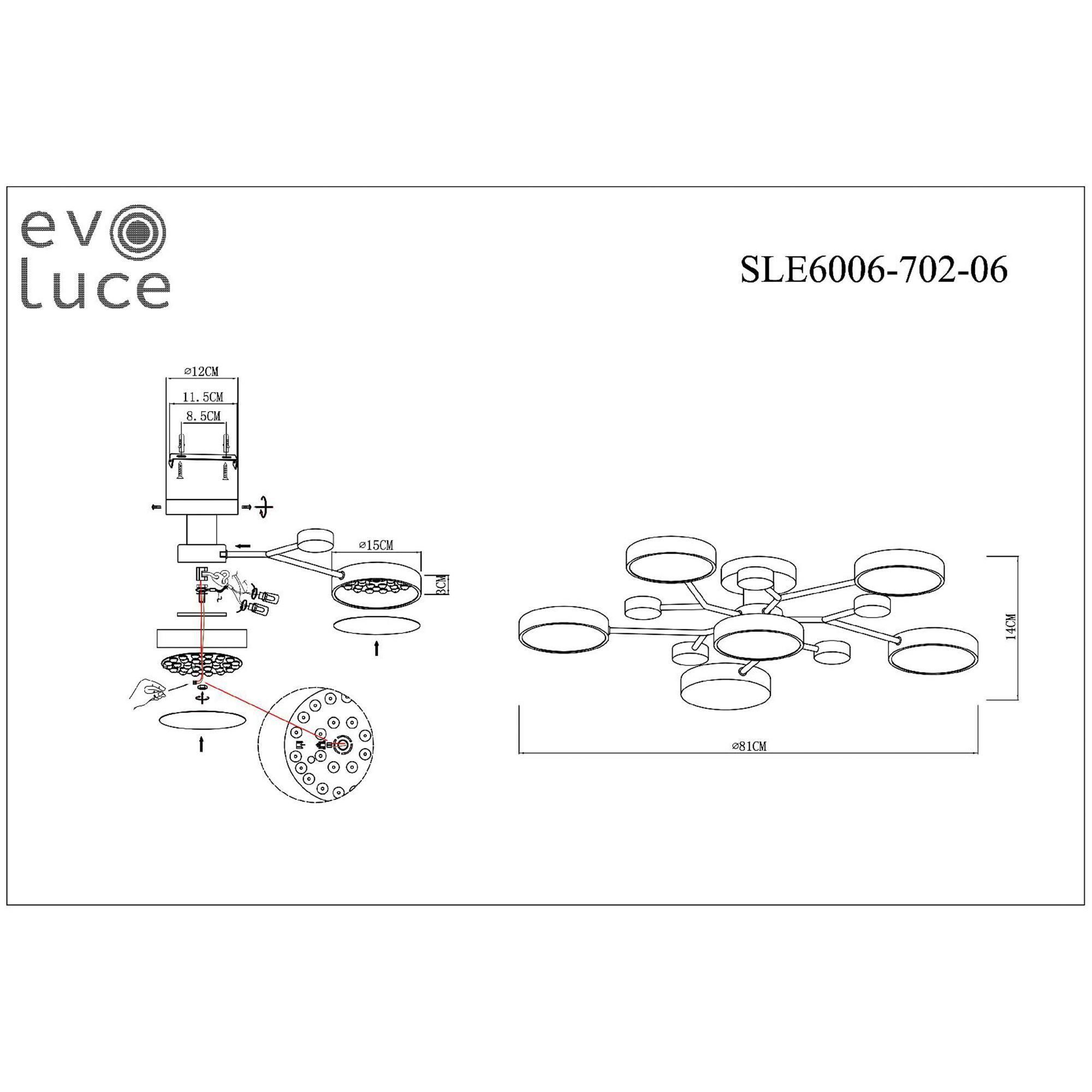 Люстра на штанге EVOLUCE FAEMA SLE6006-702-06