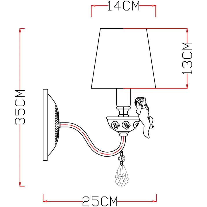 Бра настенное ARTE Lamp Сherubino A5656AP-1WG