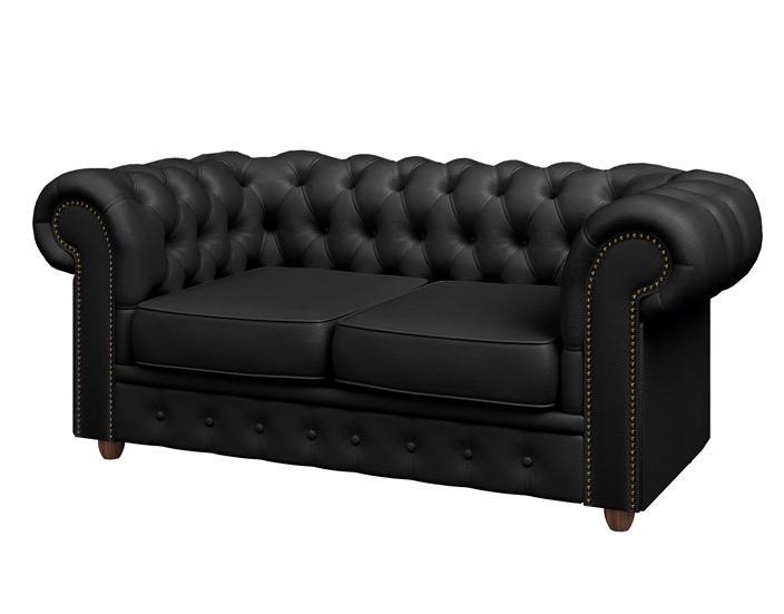 Двухместный диван Pointex Тюдор (Tudor) TUD36720001 черный экокожа