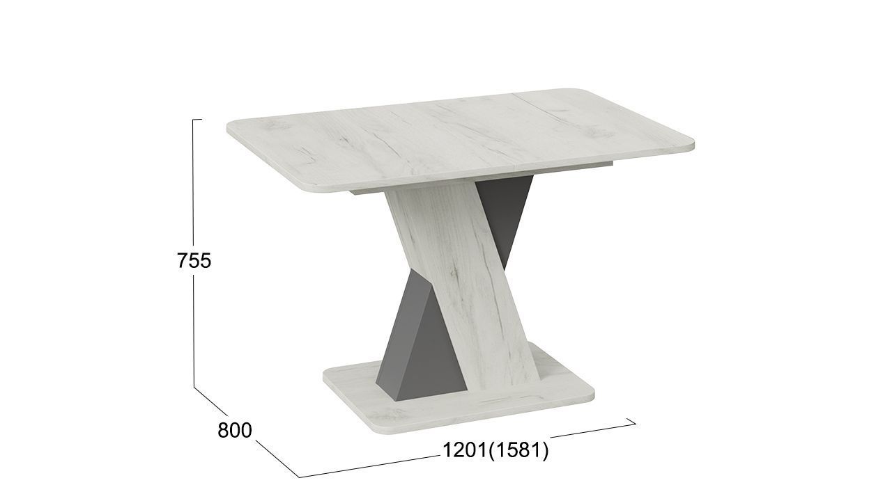 Стол Люксембург Тип 3 Трия дуб крафт белый серый