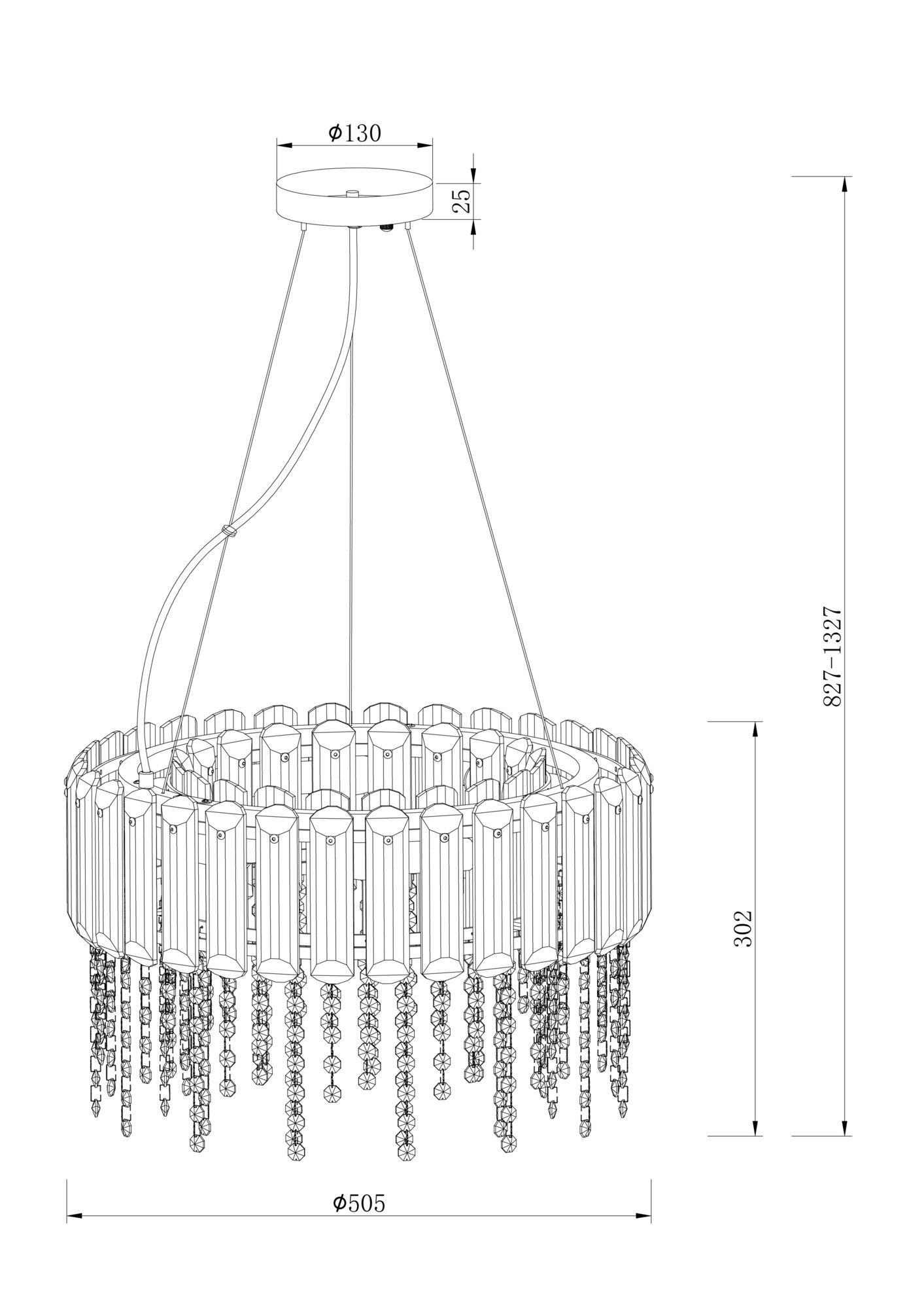 Подвесная люстра Maytoni Hail MOD097PL-06CH