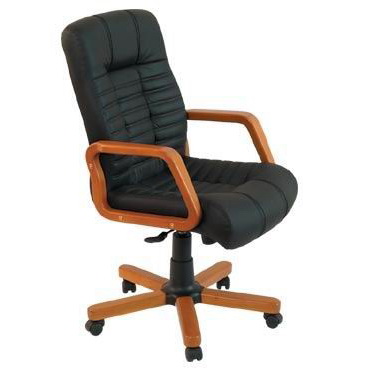 Офисное кресло Юнитекс Атлант H MK W 630*670 At/H/MK/W/to/cn1114 Черная CN1114 / Дерево - Тёмный орех