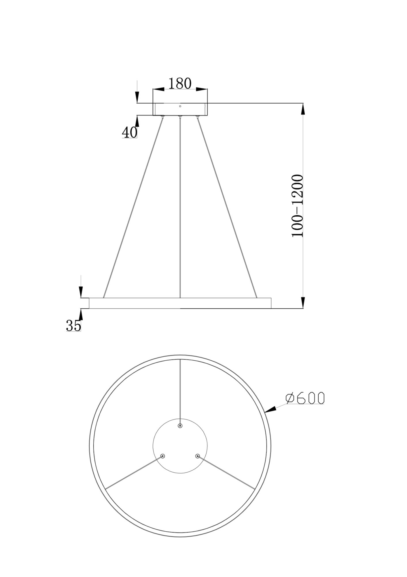 Подвесная люстра Maytoni Technical Rim MOD058PL-L32BS4K