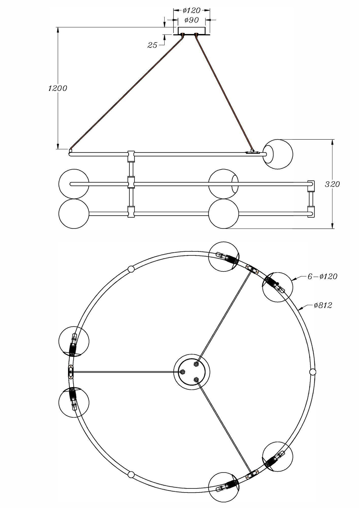 Подвесная люстра Maytoni Balance MOD317PL-06B