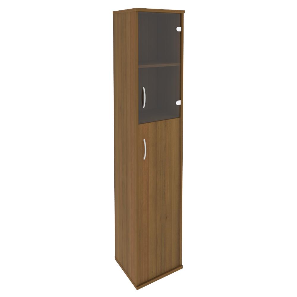 Шкаф высокий узкий правый (1 средняя дверь ЛДСП 1 низкая дверь стекло) Riva А.СУ-1.7 (R)