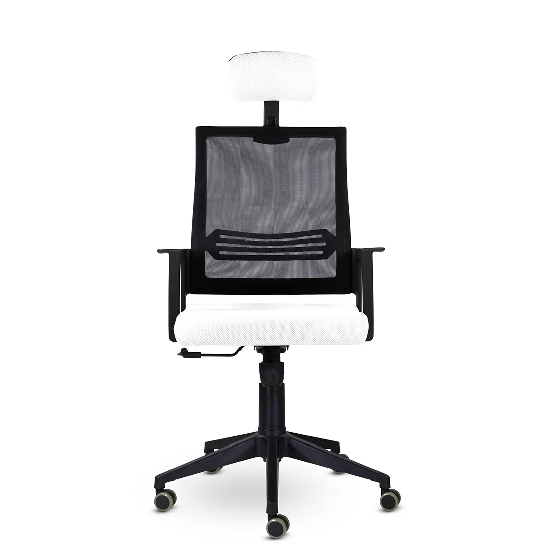Кресло компьютерное Аэро М-808 BLACK PL Сетка Е белый