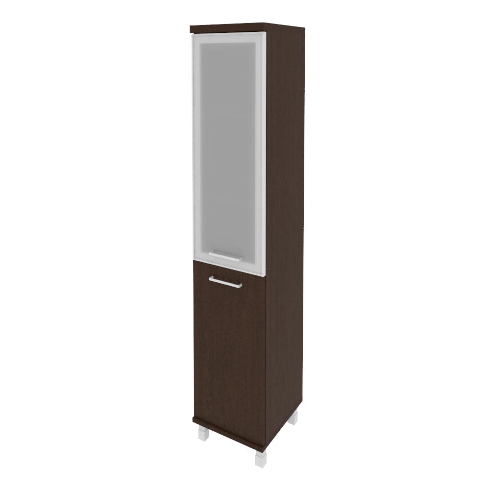 Шкаф высокий узкий правый (1 низкая дверь 1 средняя дверь стекло в раме) Riva FIRST KSU-1.2R(R)