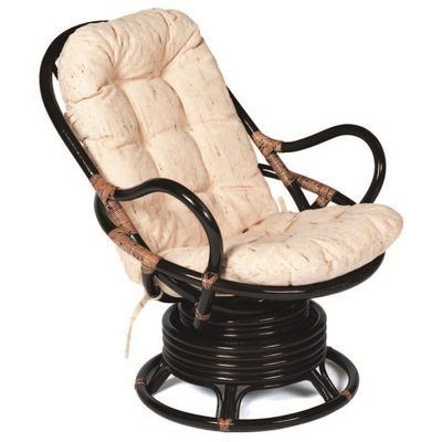 Кресло качалка из ротанга FLORES античный коричневый