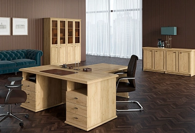 Комплект мебели для кабинета руководителя RAUT Дуб Бофорд