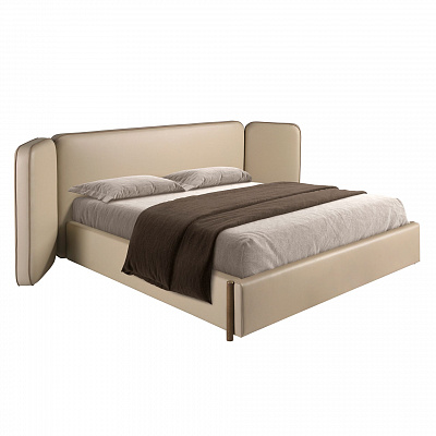 Кровать Angel Cerda 7218 из экокожи цвета норки для матраса 180 х 200 см 459593