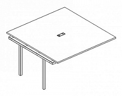 Секция стола для переговоров 140x124x75 на металлокаркасе DUE А4 2 132-1