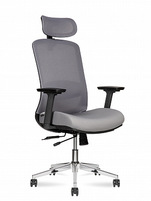 Кресло для персонала NORDEN Космо блэк / Cosmo blaсk 1233A B-GG Хром / Черный / Серый