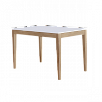 Развижной стол Антила classic120 (+50)х76х76 Daiva белая эмаль / дуб золотой