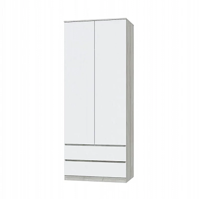 Шкаф двухдверный Лори 902 мм дуб серый / белый МЛК